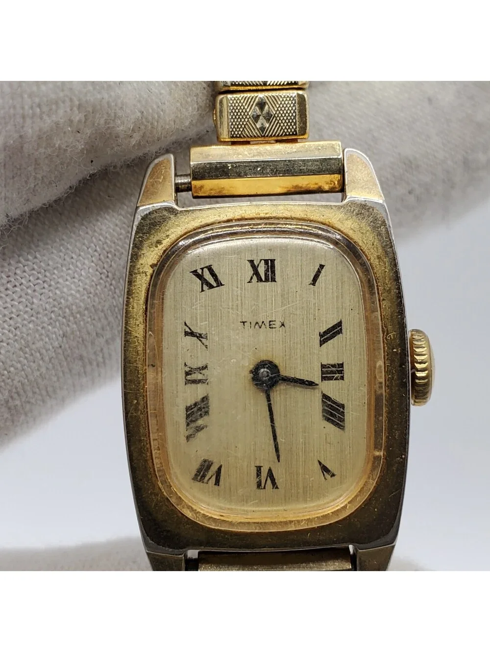 Vintage Timex Mechanical Watch Women Roman Numerals For Parts Or Repair